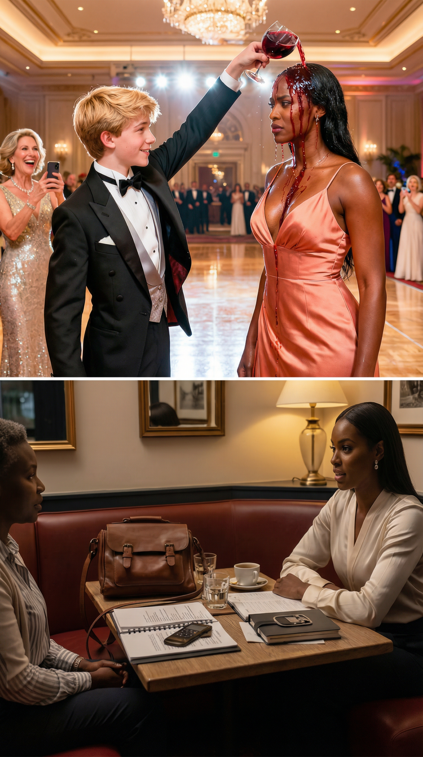 Chico rico le echa vino encima a una CEO negra; sus padres se ríen… hasta que ella destruye su imperio de 650 millones de dólares en televisión en vivo.