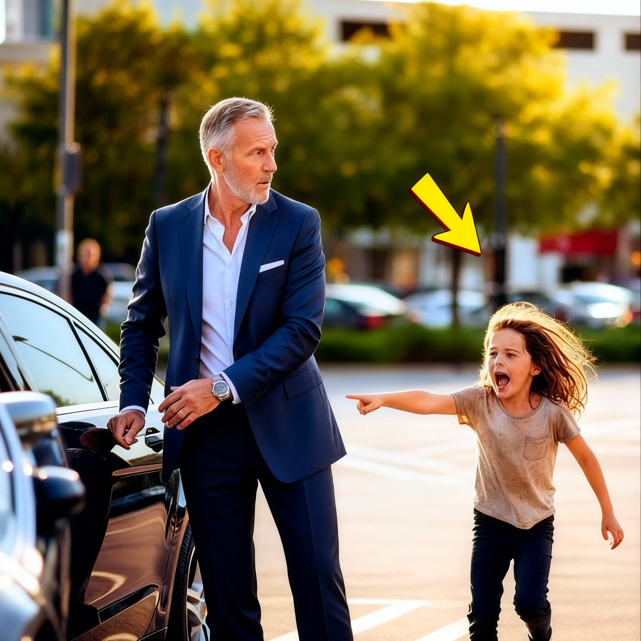 Una niña sin hogar gritó: '¡Mira debajo del coche!'—Y el millonario se quedó helado ante lo que vio.