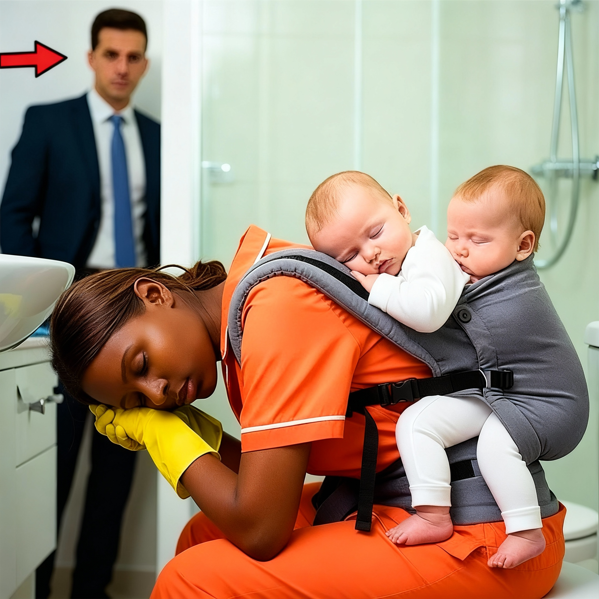 La malvada ama de llaves encerró a la sirvienta en el baño con los gemelos—pero el millonario.