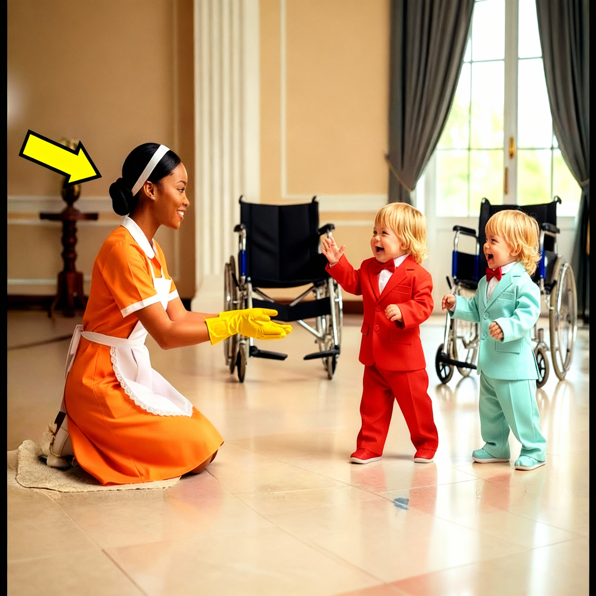 El millonario puso cámaras para vigilar a sus hijos en silla de ruedas—entonces la pobre niñera lo dejó atónito.