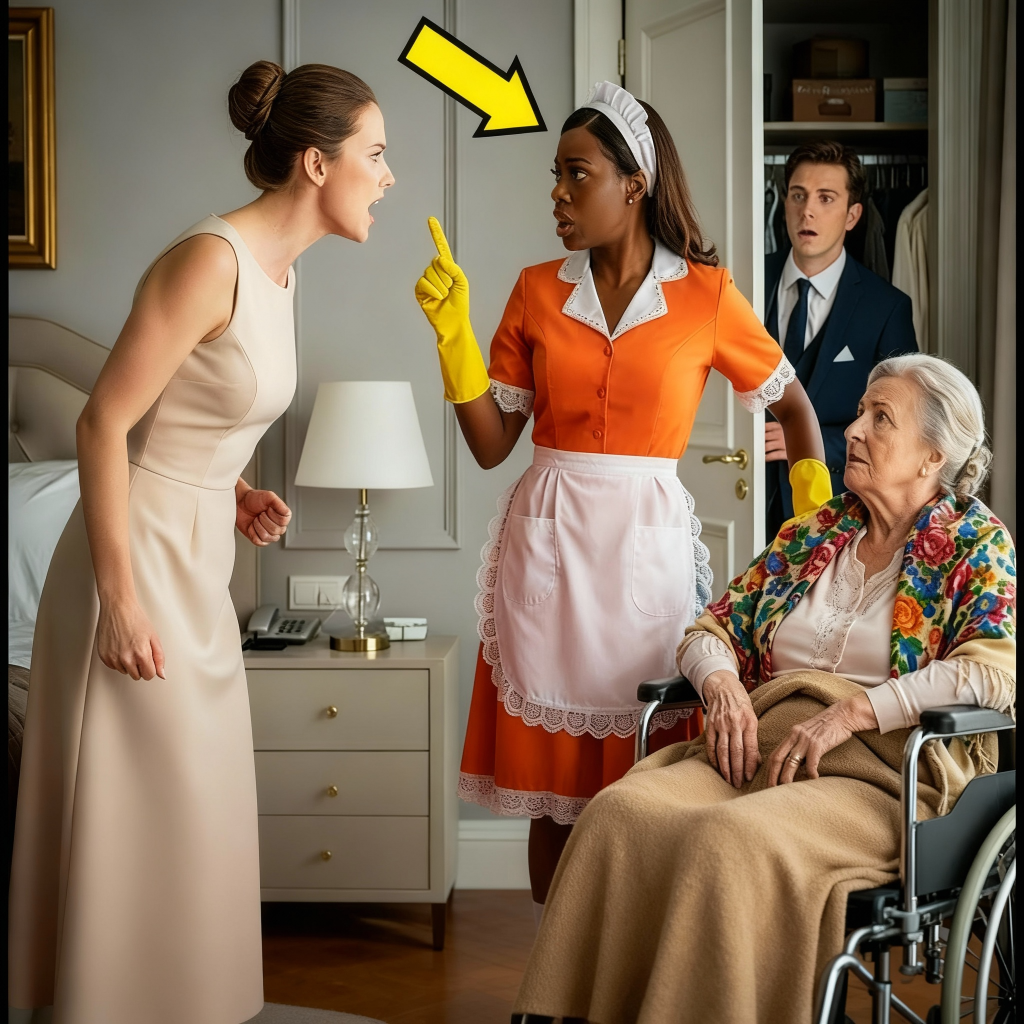 El millonario se escondió para ver cómo su prometida trataba a su madre—hasta que la limpiadora hizo lo imposible.