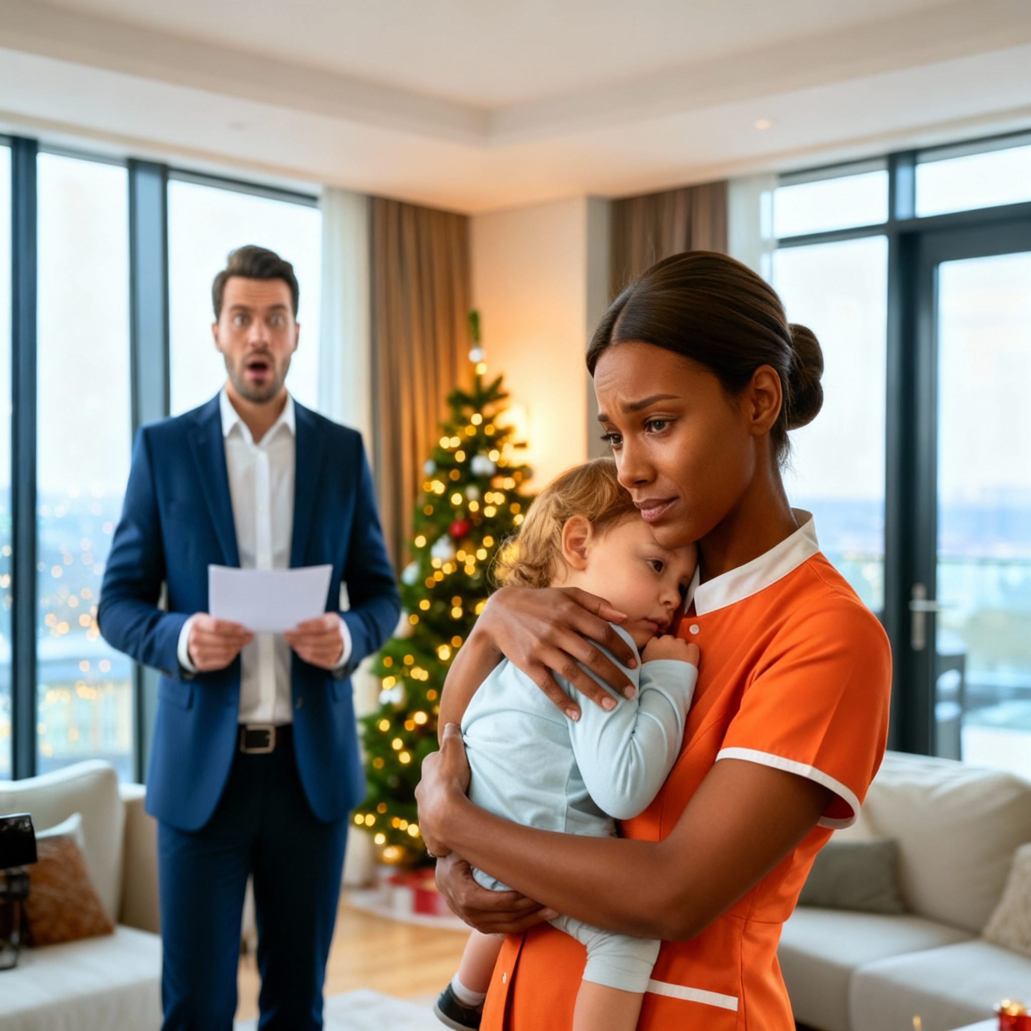 En la Nochebuena, durante su último día como niñera, la hija sorda del millonario dijo 'mamá'.