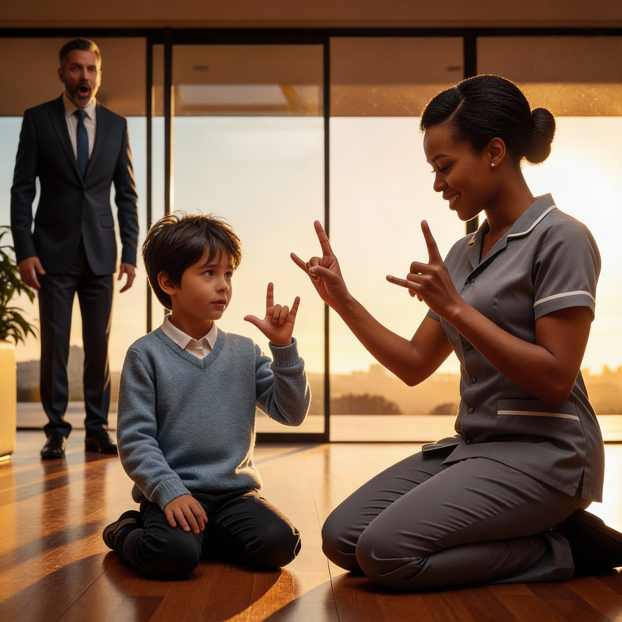 Cada niñera renunció porque el niño nunca hablaba... hasta que ella le enseñó el lenguaje de señas.