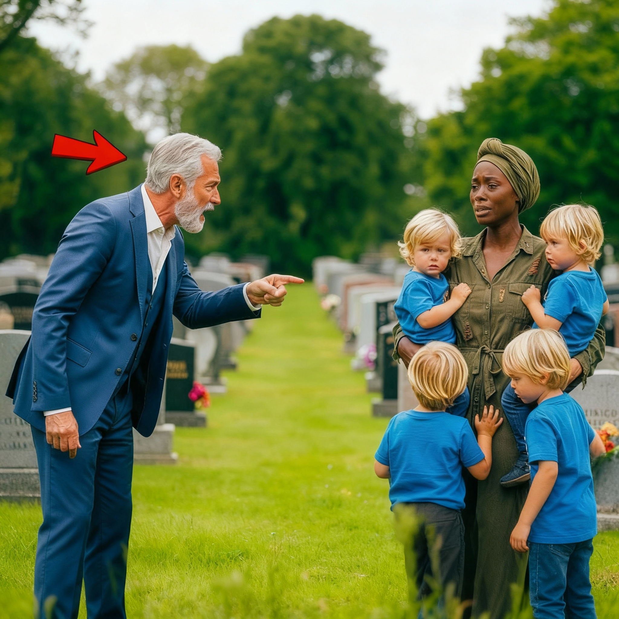 ‘¿Qué estás haciendo en la tumba de mi hijo?’ el millonario confrontó a la madre soltera en duelo... Hasta que...