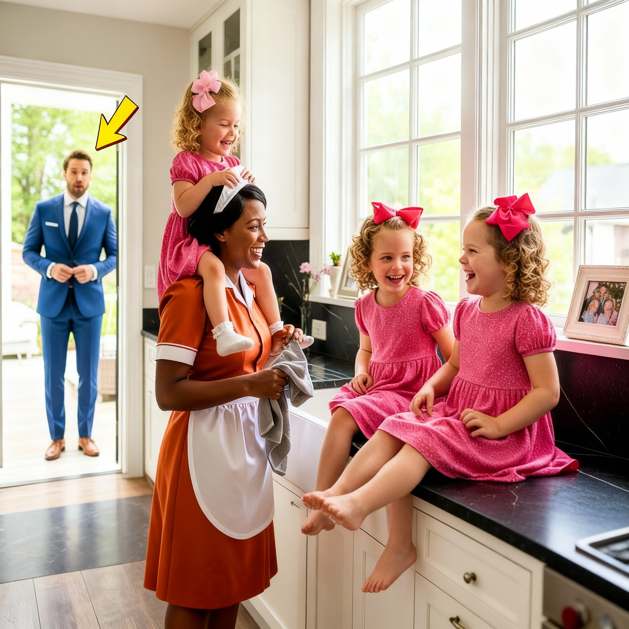 El millonario volvió a casa inesperadamente y encontró a la sirvienta con sus trillizos—lo que vio lo sorprendió.