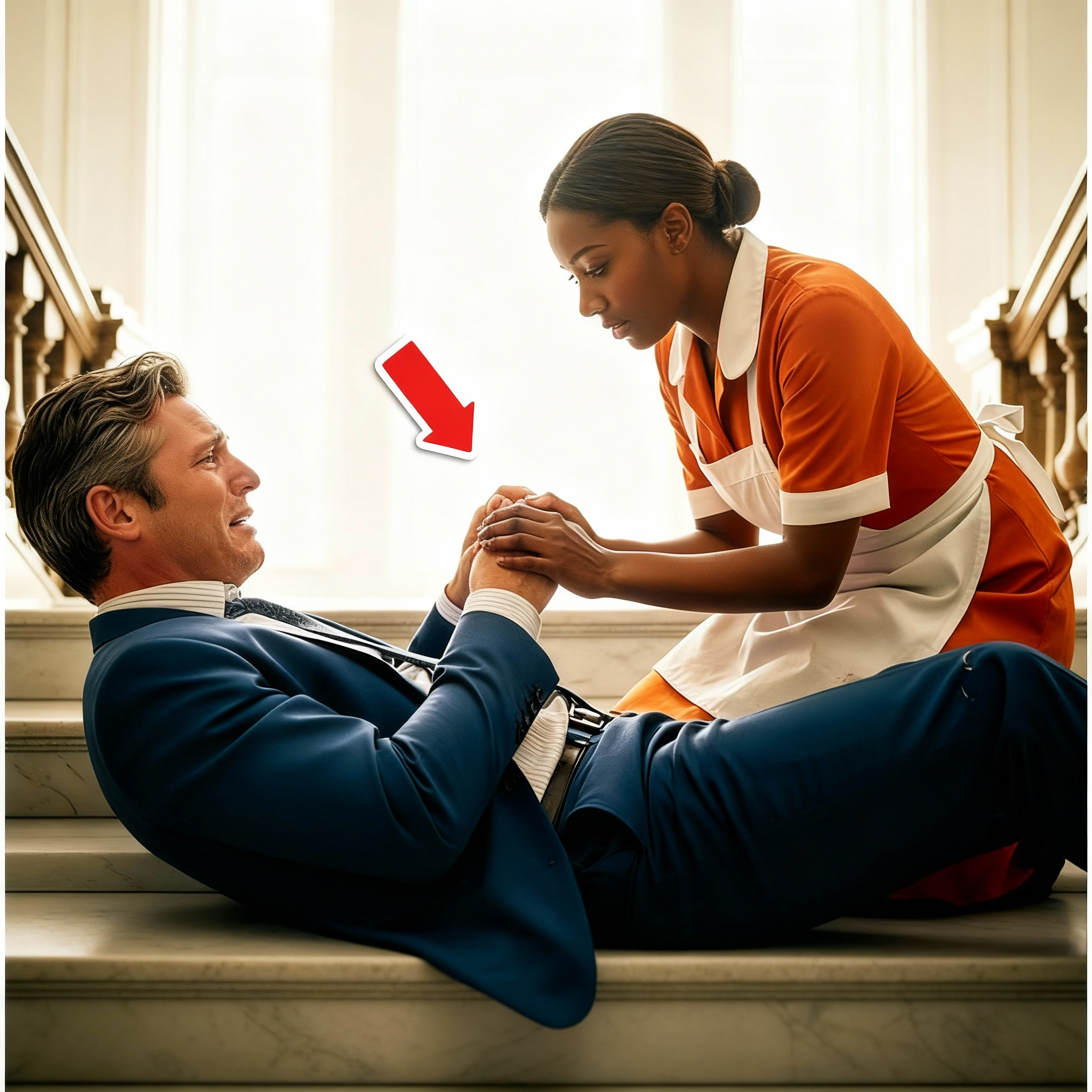 El millonario se cayó por las escaleras y solo la criada corrió a ayudar—lo que hizo a continuación sorprendió a todos.