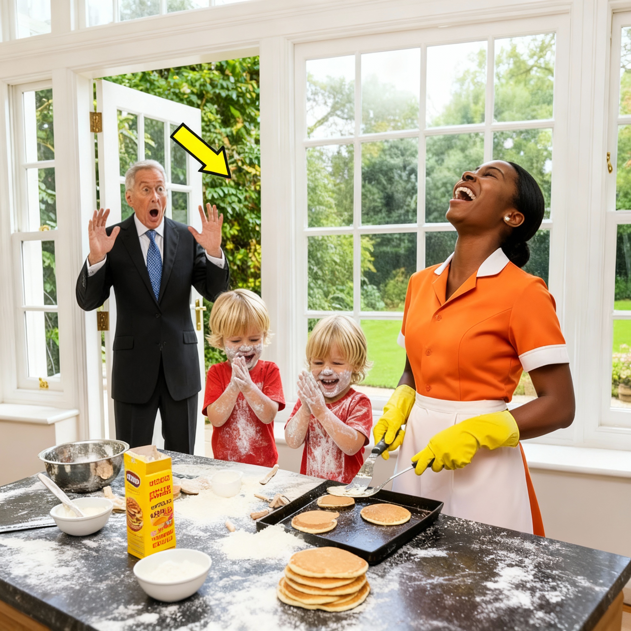 El millonario entró inesperadamente a la hora del almuerzo — lo que presenció lo dejó atónito.