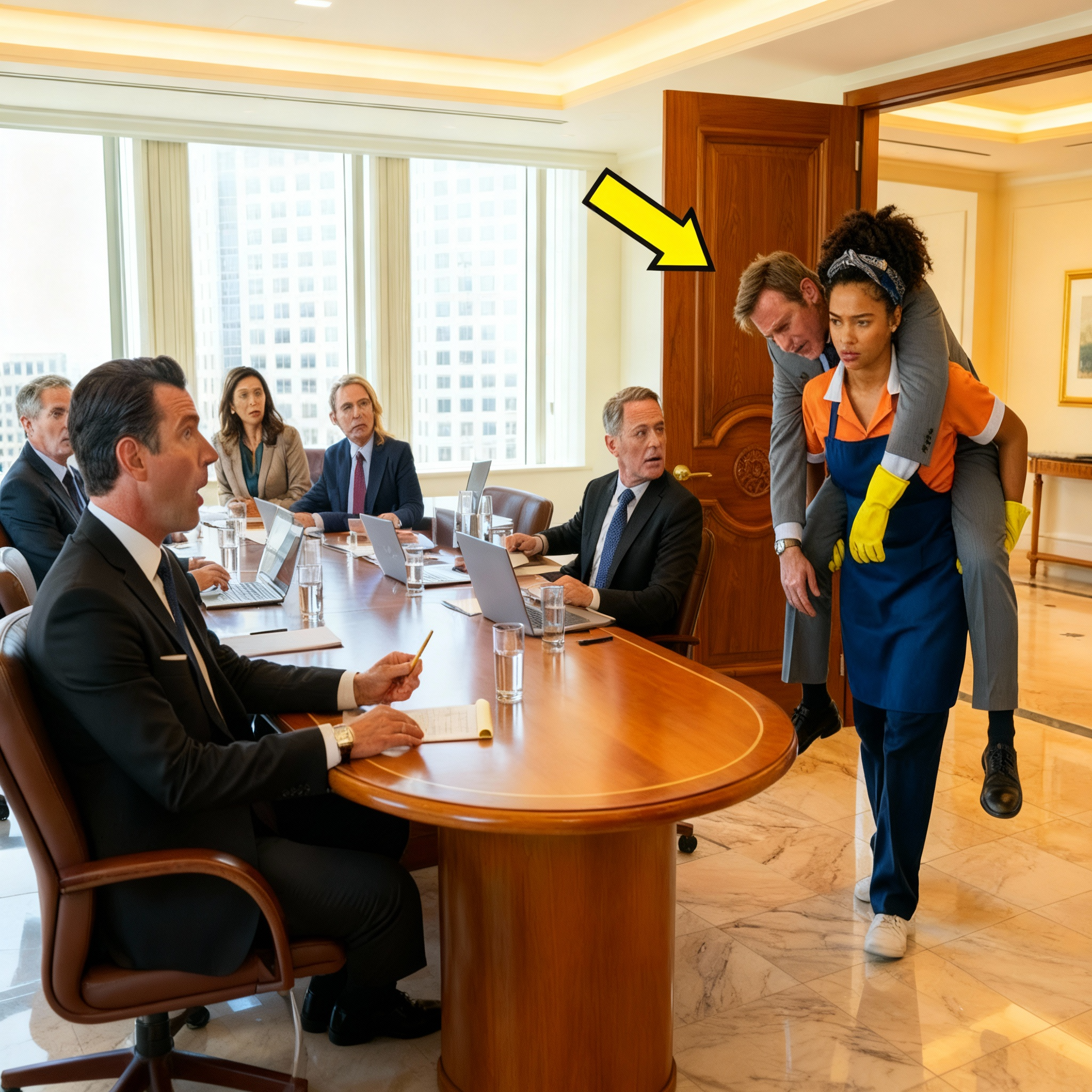 La limpiadora cargó a su jefe tres pisos arriba—y su respuesta sorprendió a la empresa.