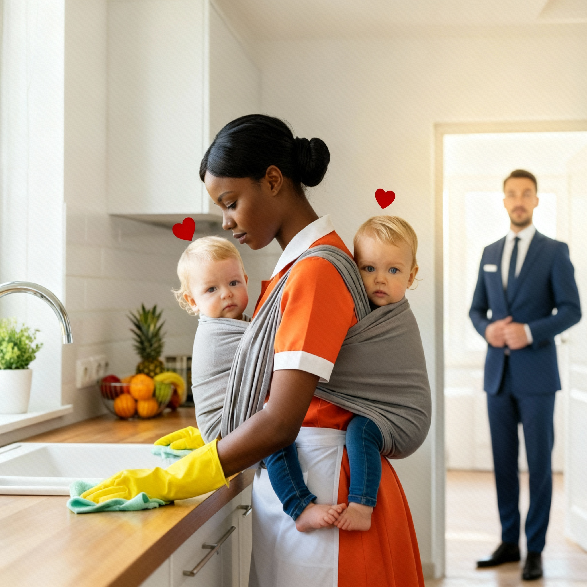 ¡El millonario sorprende a su criada cargando a sus gemelos—y se queda paralizado de shock!