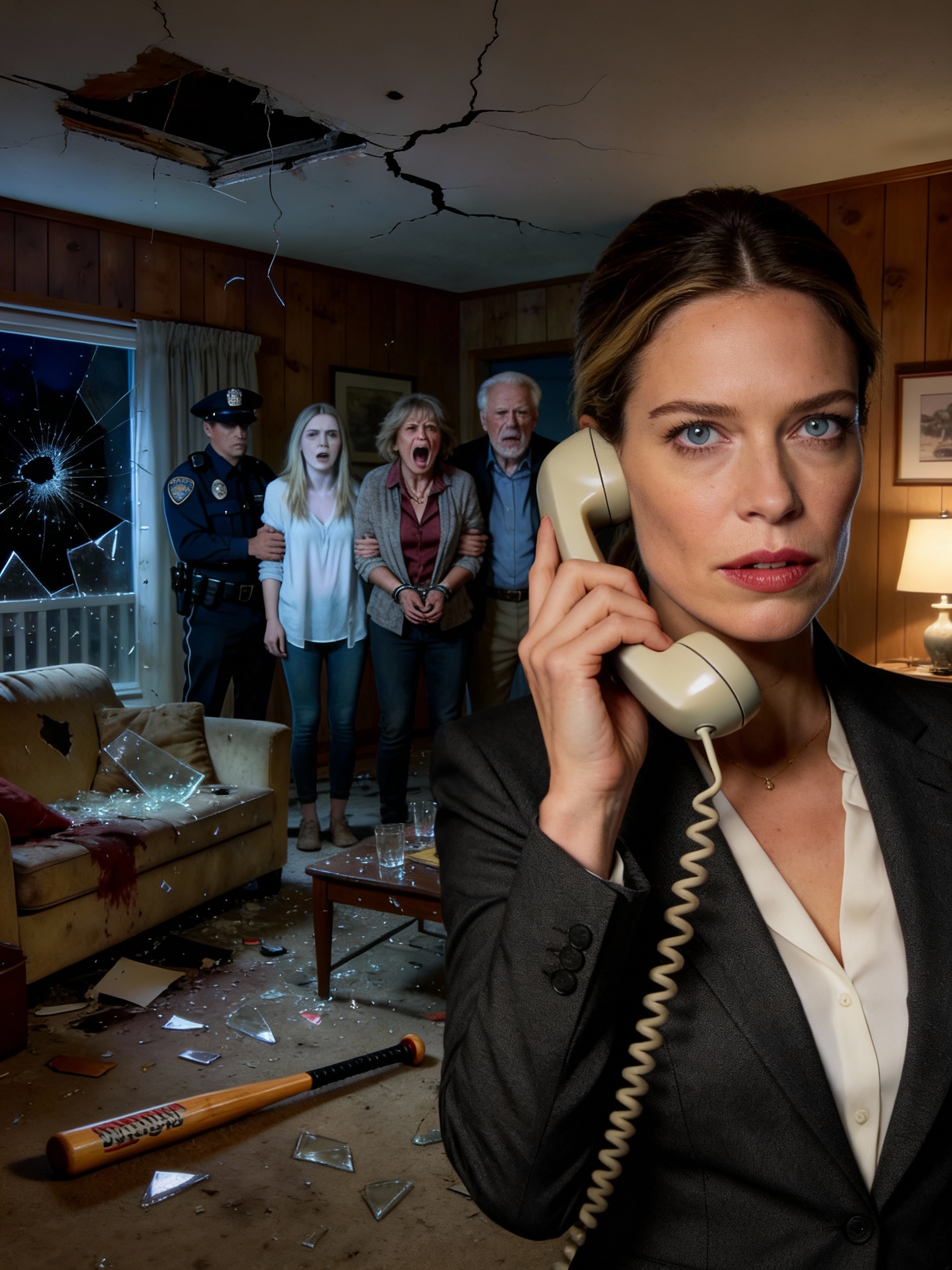 Mis padres me cortaron el apoyo durante cinco años y luego, de la nada, aparecieron exigiendo que vendiera mi casa para pagar la deuda de $150,000 de mi hermana. Cuando me negué, se pusieron furiosos y se metieron a la casa que creían que era mía, destrozaron la sala a batazos y causaron más de $40,000 en daños, como su forma de “desquitarse conmigo”. El detalle es que… esa ya no era mi casa. Cuando llegó la policía y, desesperados, me llamaron para que los ayudara, tomé el teléfono con calma y dije: “Lo siento… pero ya no tengo nada que ver con esa propiedad”. Los tres se quedaron en silencio, paralizados.