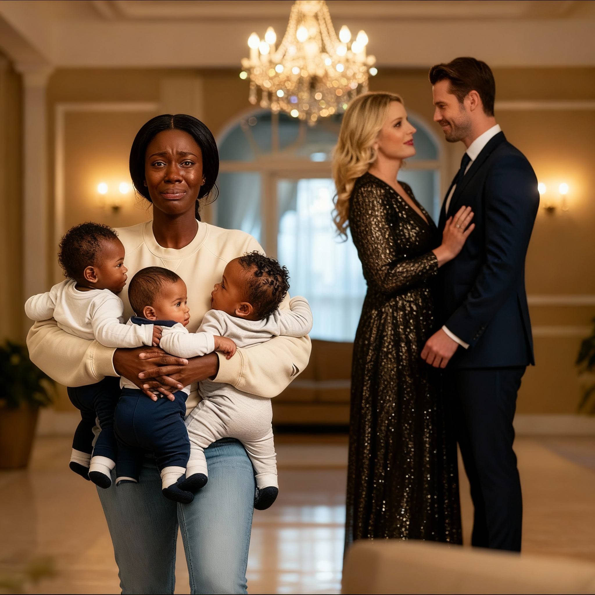 Inconsciente de que su esposa ganó un contrato de 750 millones de dólares — la divorció y enfermo de trillizos para casarse con su jefa.