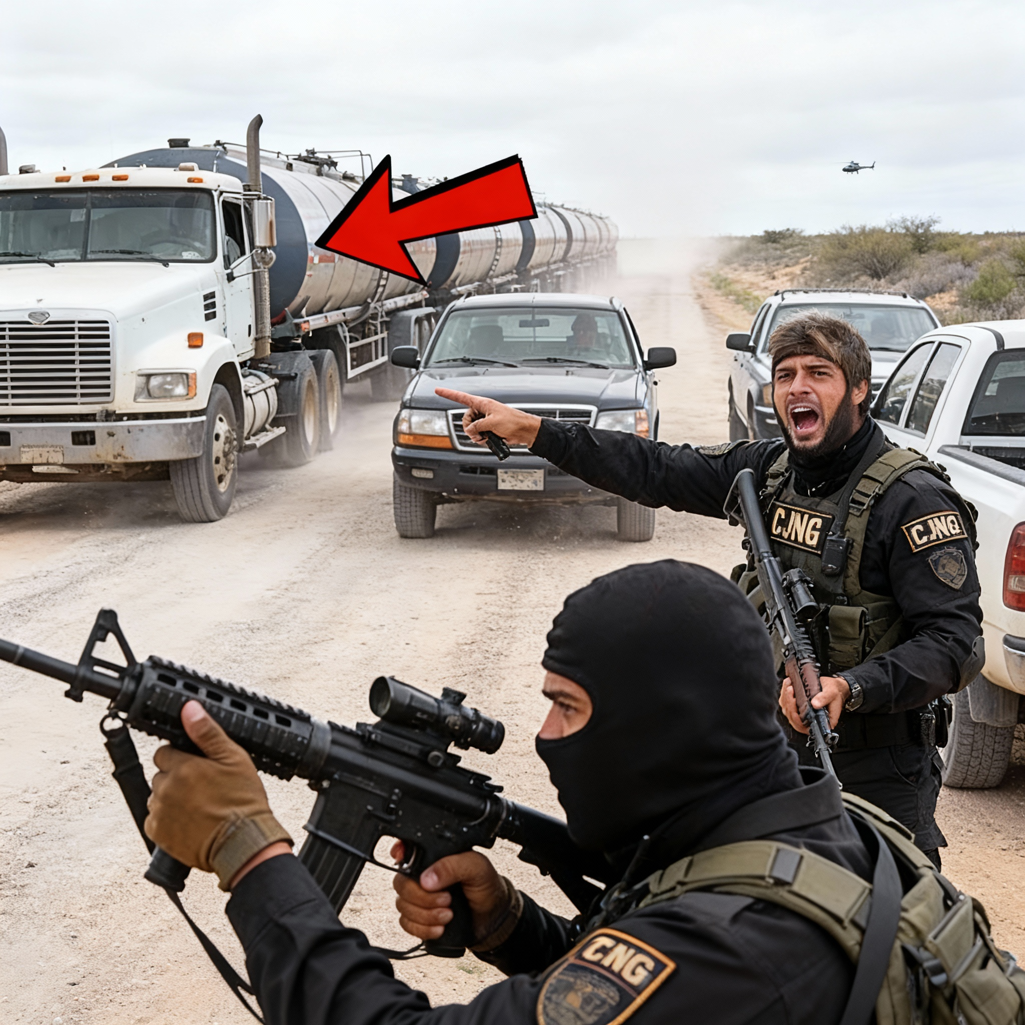 80 Sicarios Detuvieron Convoy de Gasolina — Pero No Sabían Que HELICÓPTEROS los...