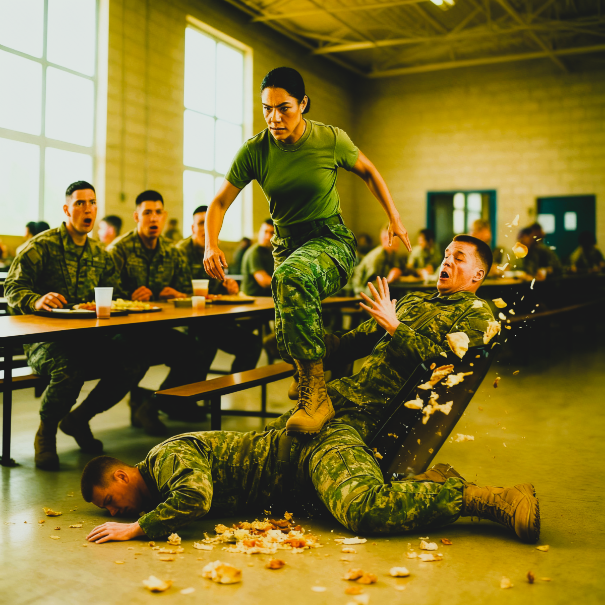 Intentaron acosar a la nueva chica en el almuerzo — Lo que hizo en 45 segundos sorprendió a todos.