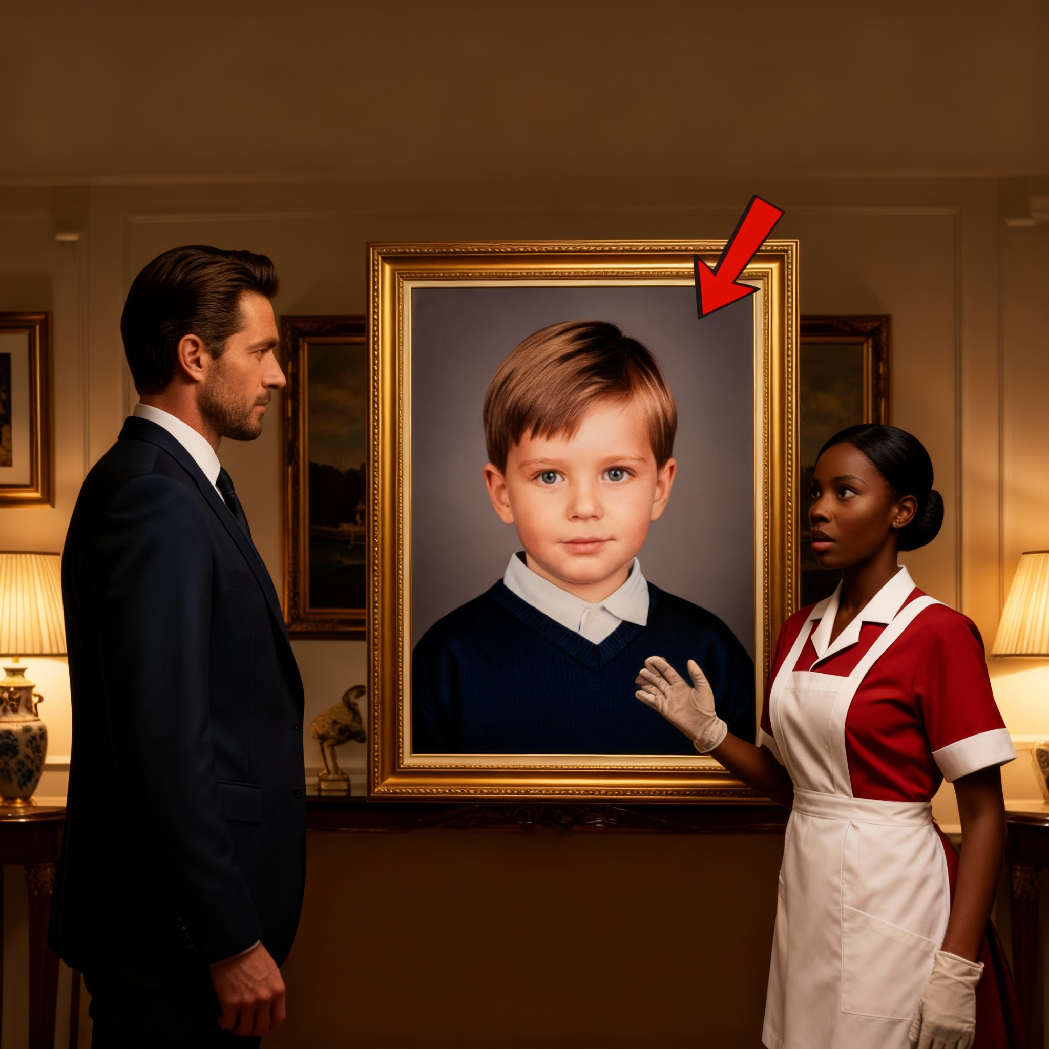 ¡Señor, el chico vivía conmigo en el orfanato!—La criada lloró al ver el retrato en la mansión.