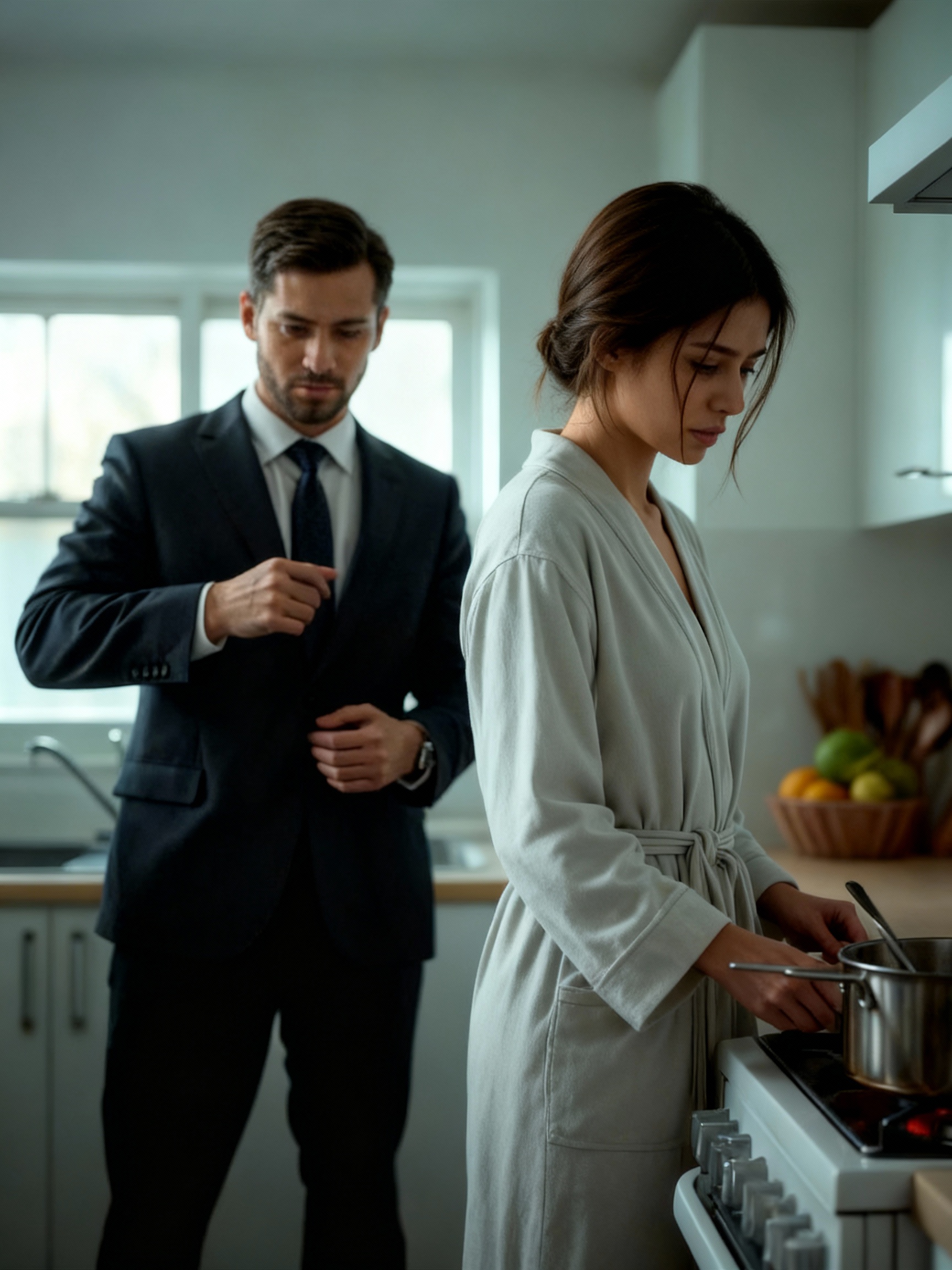 ¡Cierra la boca y quédate en casa! ¡Tu trabajo es mantener el refrigerador lleno y estar en la estufa! ¡No sirves para nada más, gallina! — declaró su esposo.