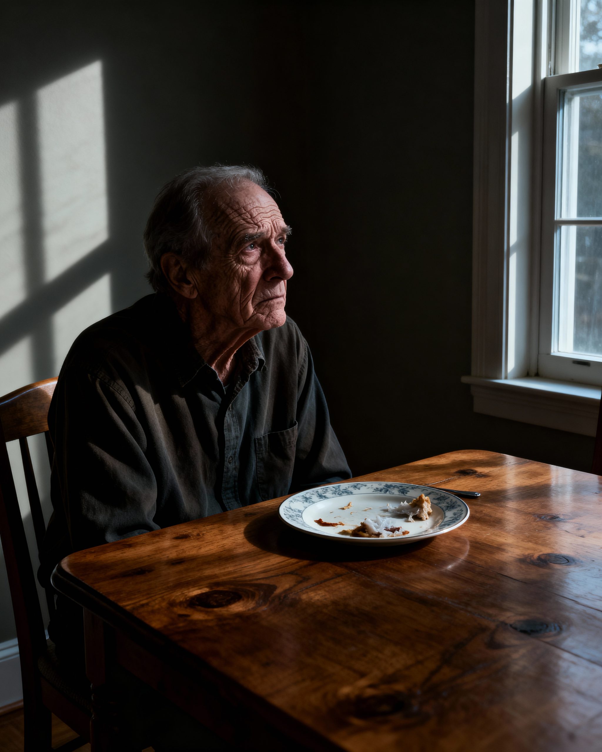 Mi hijo tomó mi filete, mantuvo los platos chisporroteantes para su esposa e hijos, y deslizó un plato frío de sobras hacia mí en la esquina de la mesa sin cruzar miradas, sin imaginarse que para la mañana siguiente la casa en la que dormían, las cenas cálidas en su mesa y el futuro en el que contaban ya no les pertenecerían.