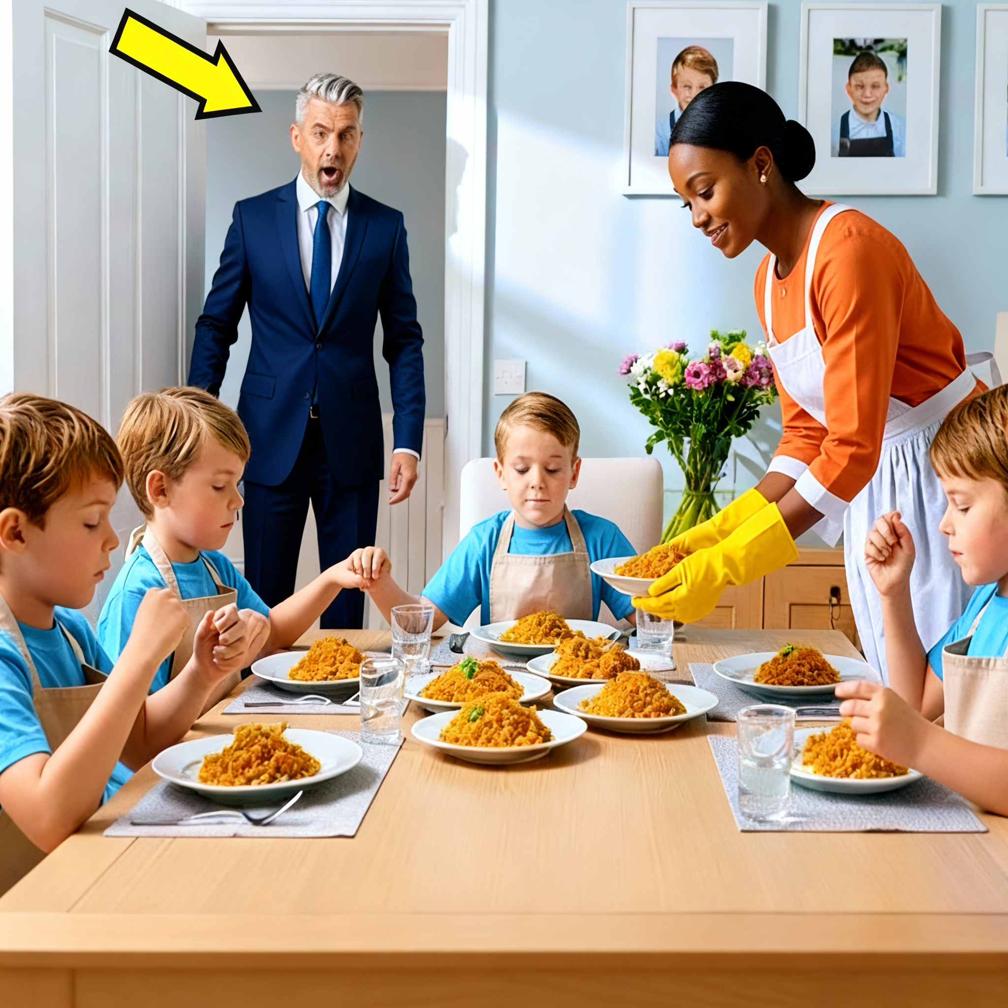 El millonario llegó a casa sin previo aviso a la hora del almuerzo—y no podía creer lo que vio.