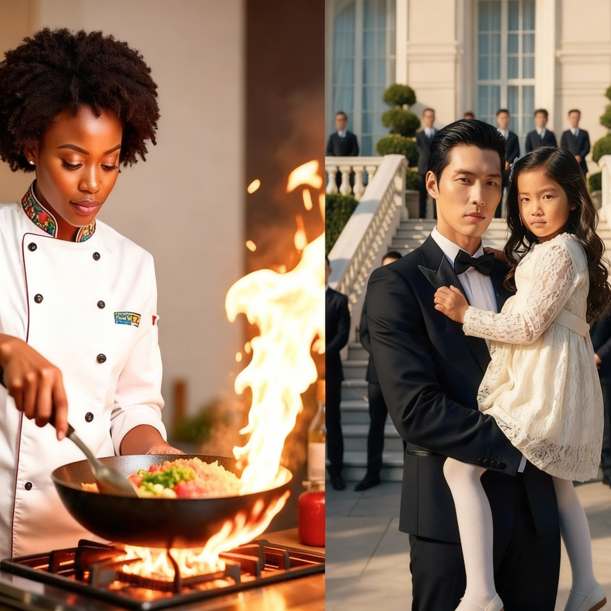 La hija del CEO rechaza toda la comida excepto esta pobre chica negra cocinando - Él se casó con ella al instante #kdrama