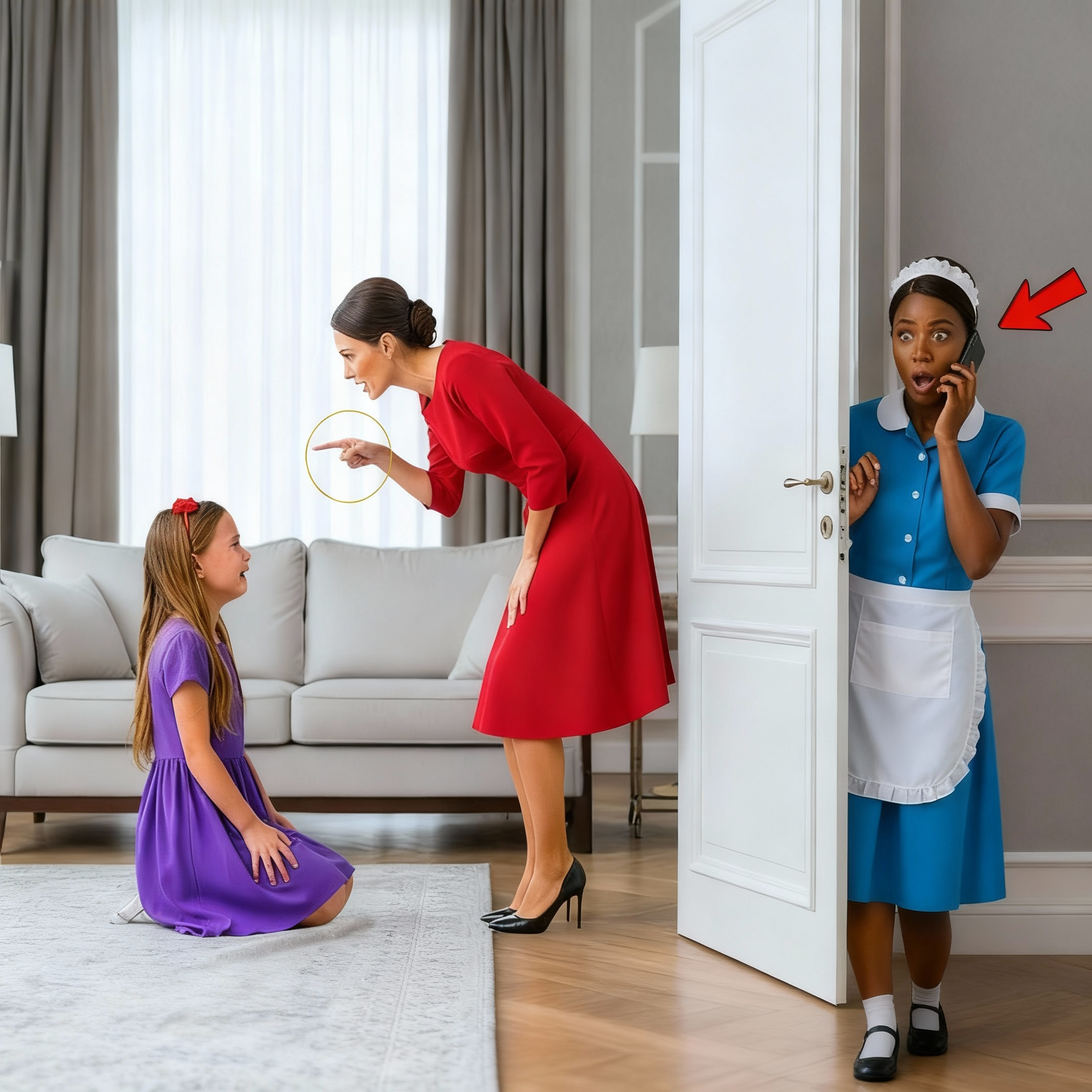 La limpiadora le ruega a su jefe 'Por favor, regresa ahora, va a herir a la chica'—Al entrar, él quedó impactado.