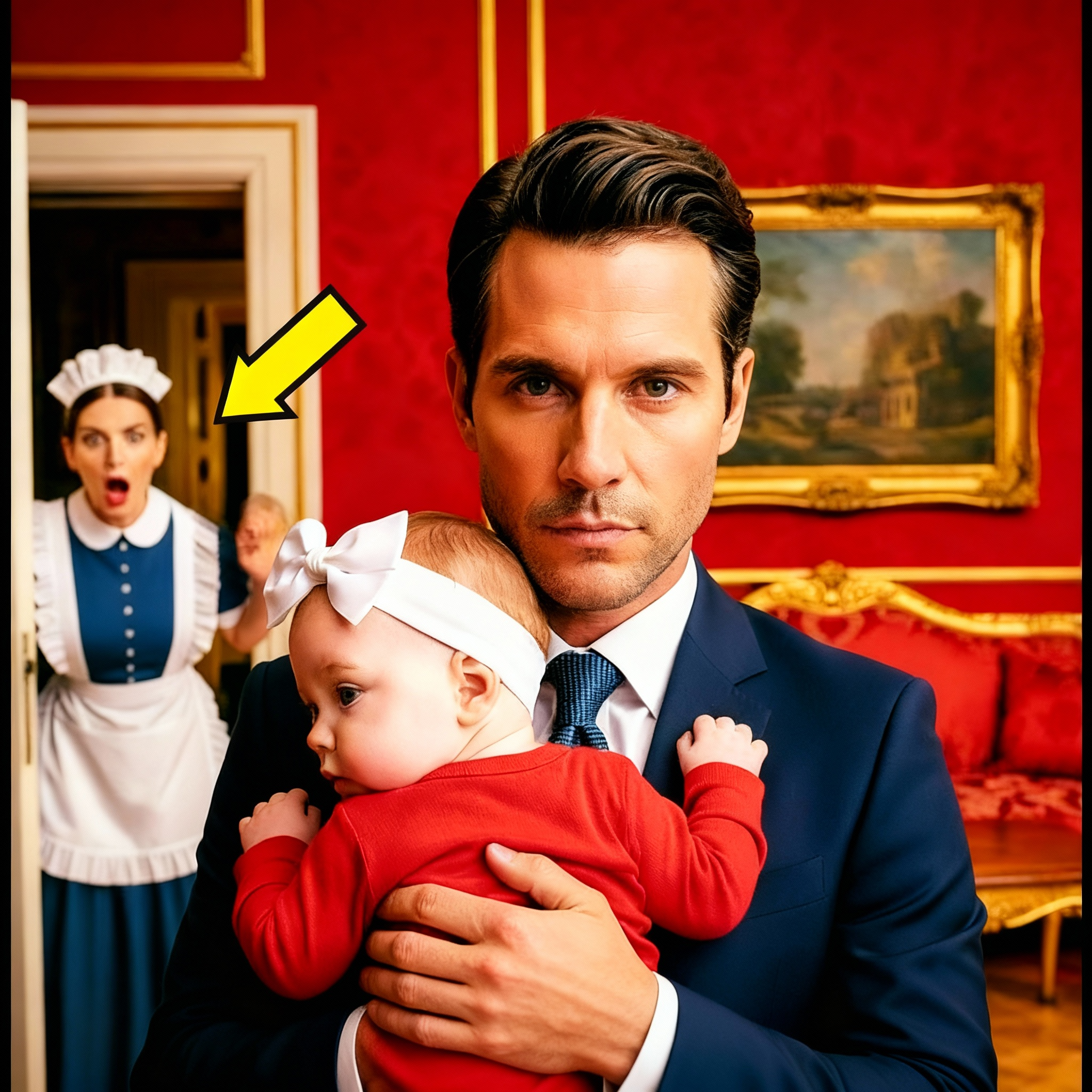 La criada pensó que estaba sola en la mansión — hasta que encontró al millonario sosteniendo a su bebé.