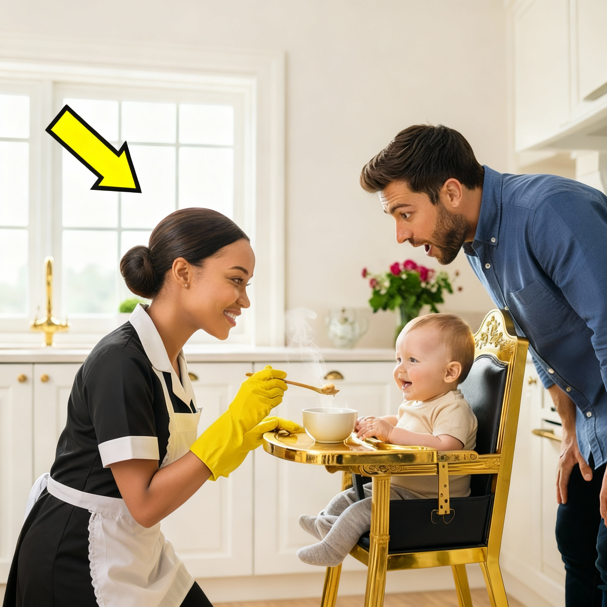 El bebé del millonario no quería comer nada... hasta que la pobre sirvienta cocinó algo que nadie esperaba.