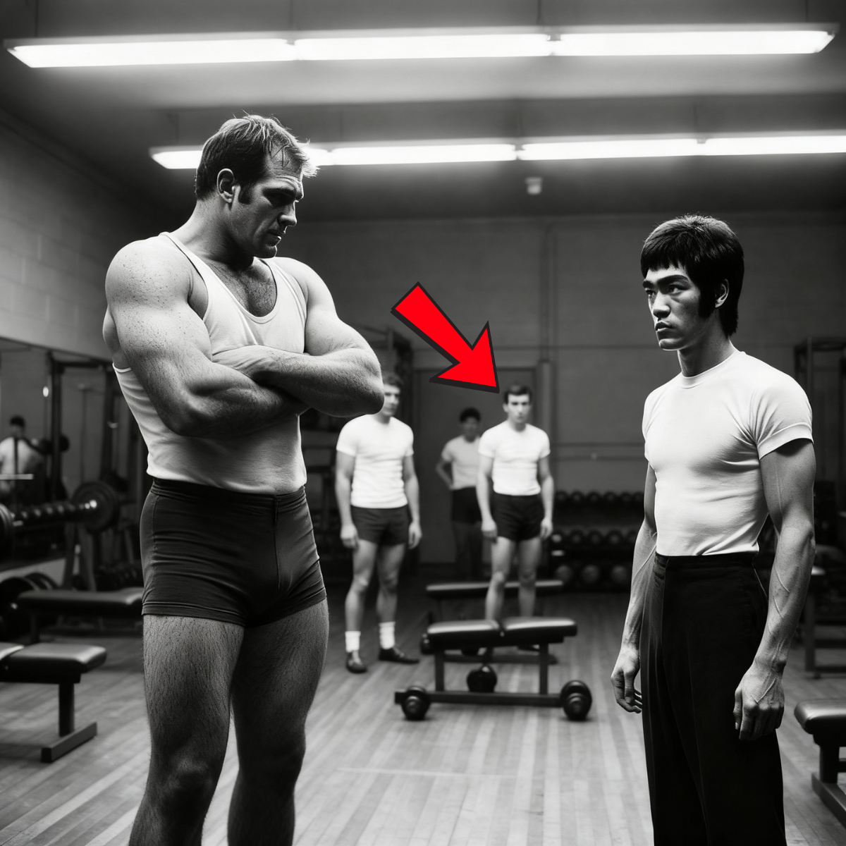 Bruce Lee estaba corriendo cuando el culturista de 320 libras dijo 'No puedes moverme' — 16 segundos después.