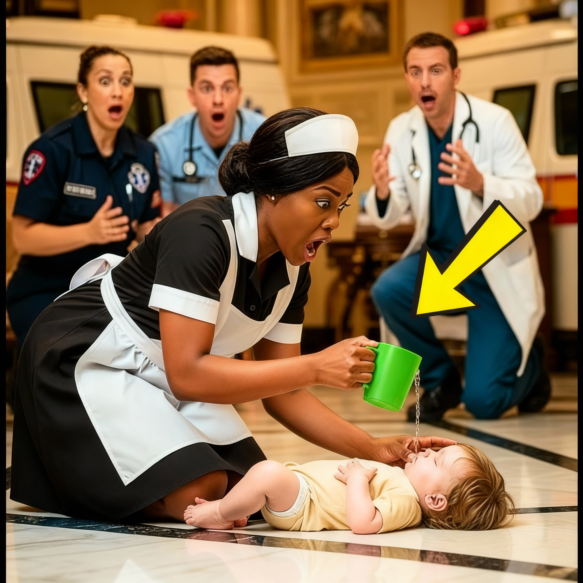 Siete paramédicos no lograron salvar al bebé del millonario—hasta que la criada negra hizo lo increíble.