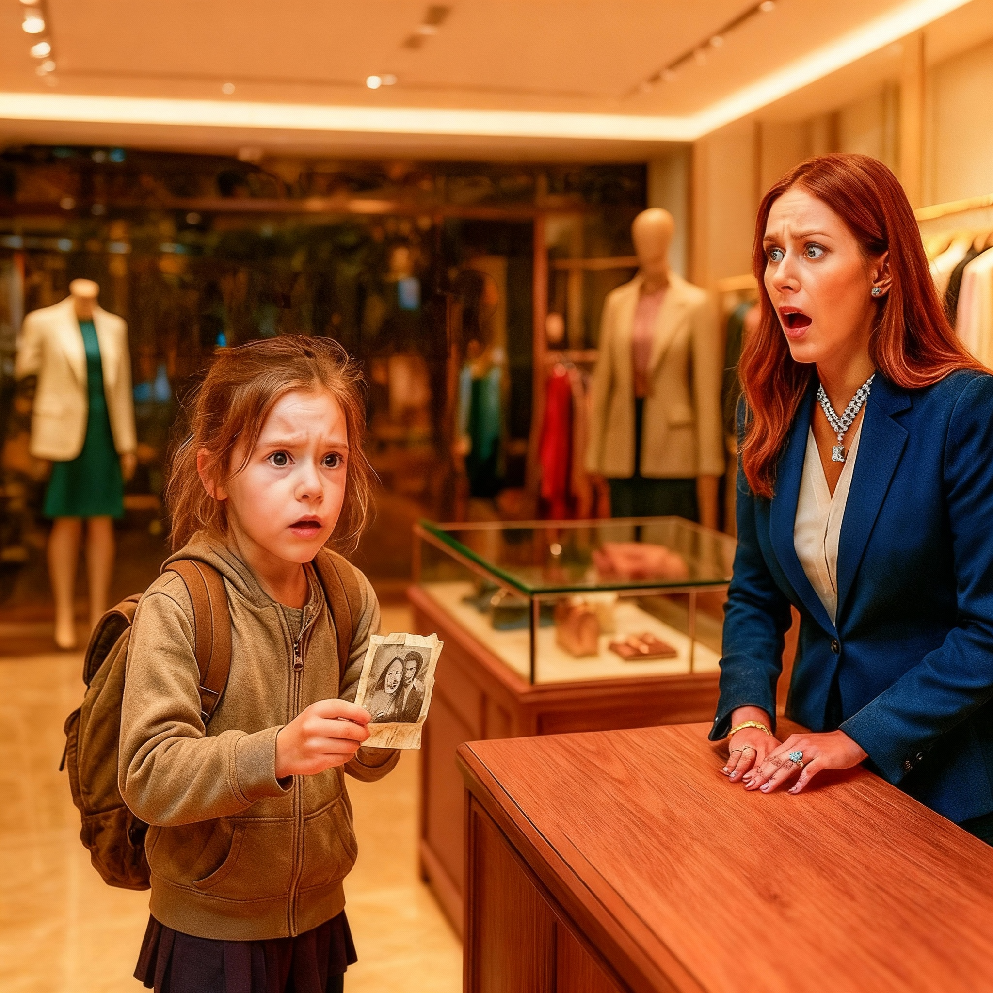 NIÑA Entra a Tienda de Lujo con una Foto Vieja... Lo que la MILLONARIA vio la dejó sin PALABRAS
