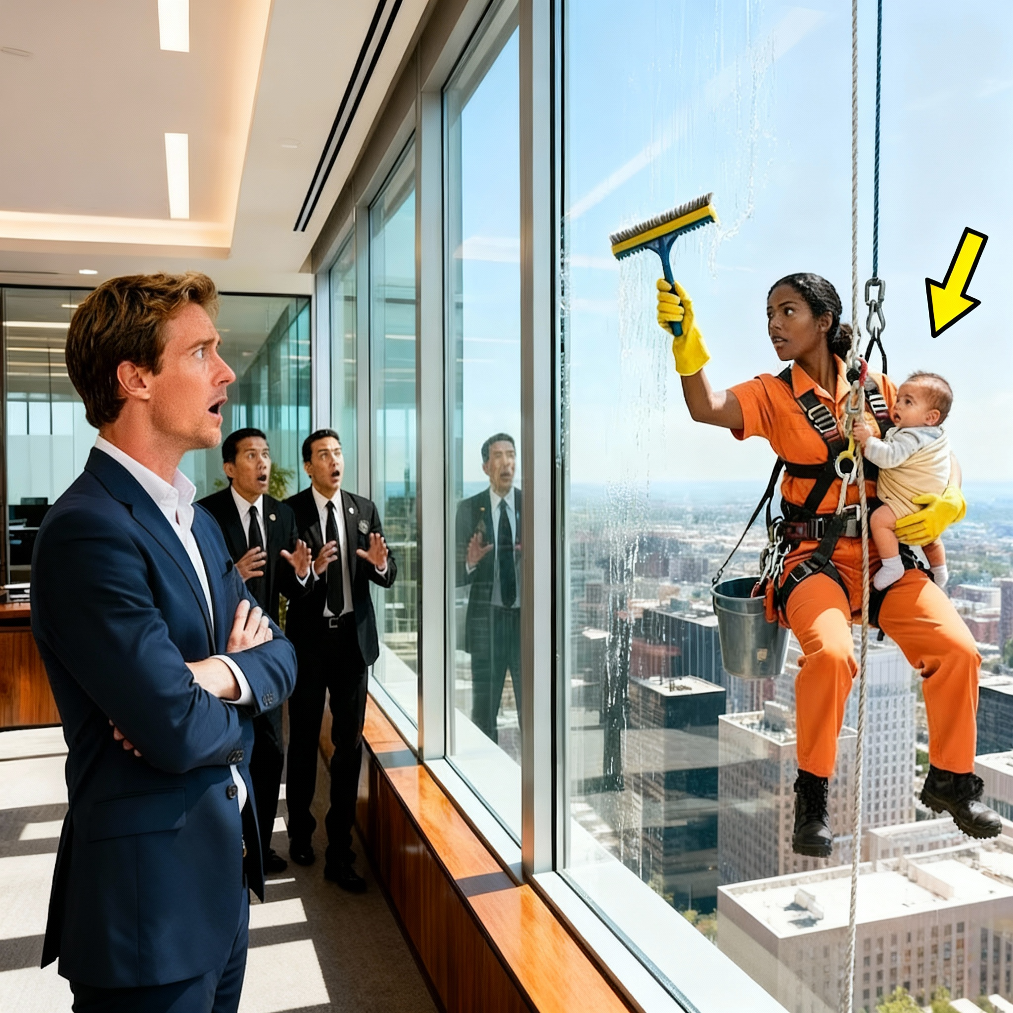 El millonario se cansó de las mujeres ricas y encontró el amor en una madre soltera que era limpiadora de ventanas.