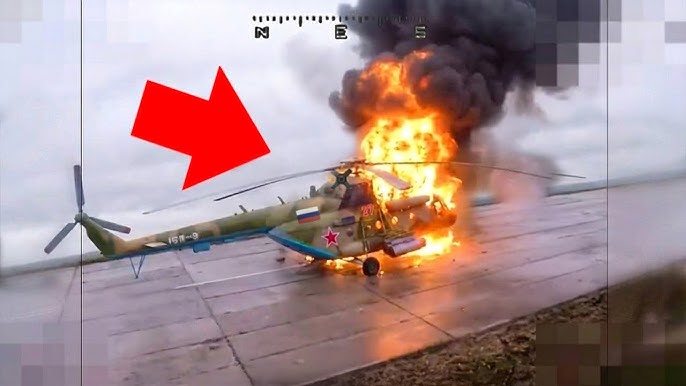 Watch a Ukrainian Drone DESTROY a Russian Helicopter